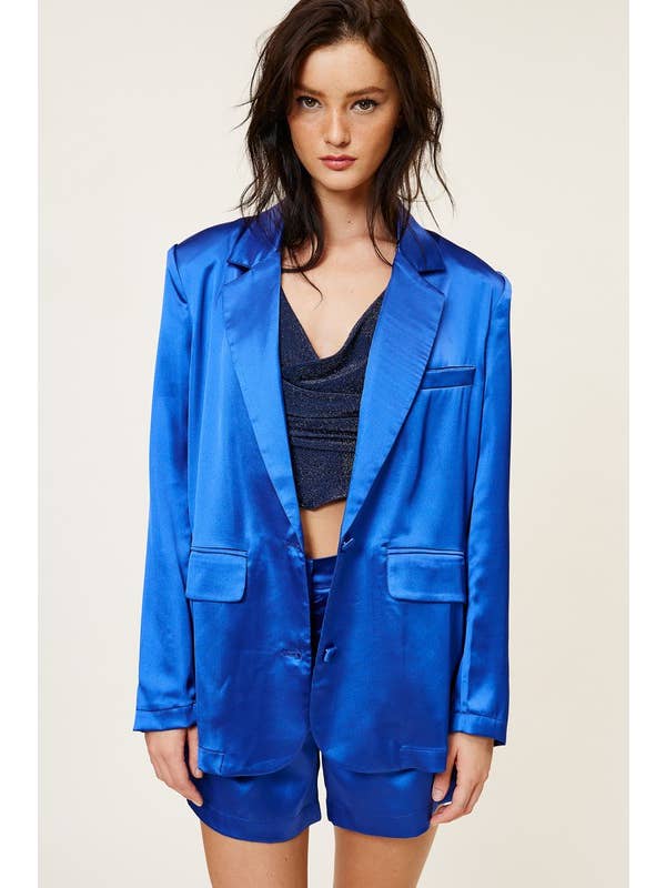 Mimosa - Wholesale Top & Short Set (NOT Loungewear) - Women's - Satin Blazer and Shorts Matching Set7