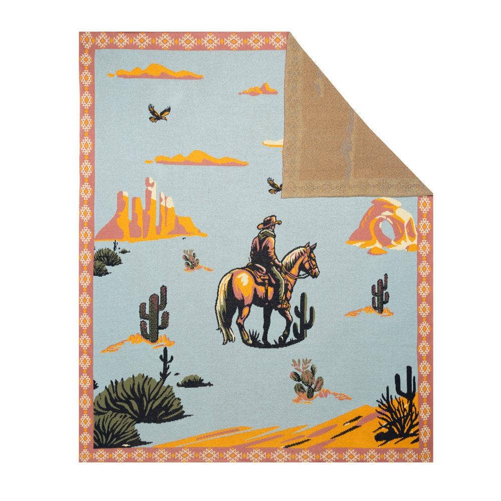 MYRA - EU - Wholesale Throw Blanket - Myra Bag Lone Bronco Rider Throw0