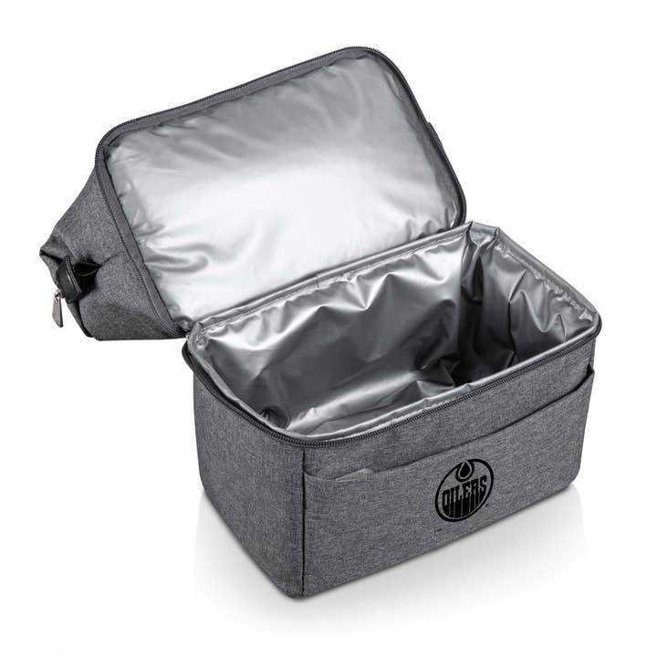 Gray with Black Accents Edmonton Oilers Urban Lunch Bag for wholesale on Faire