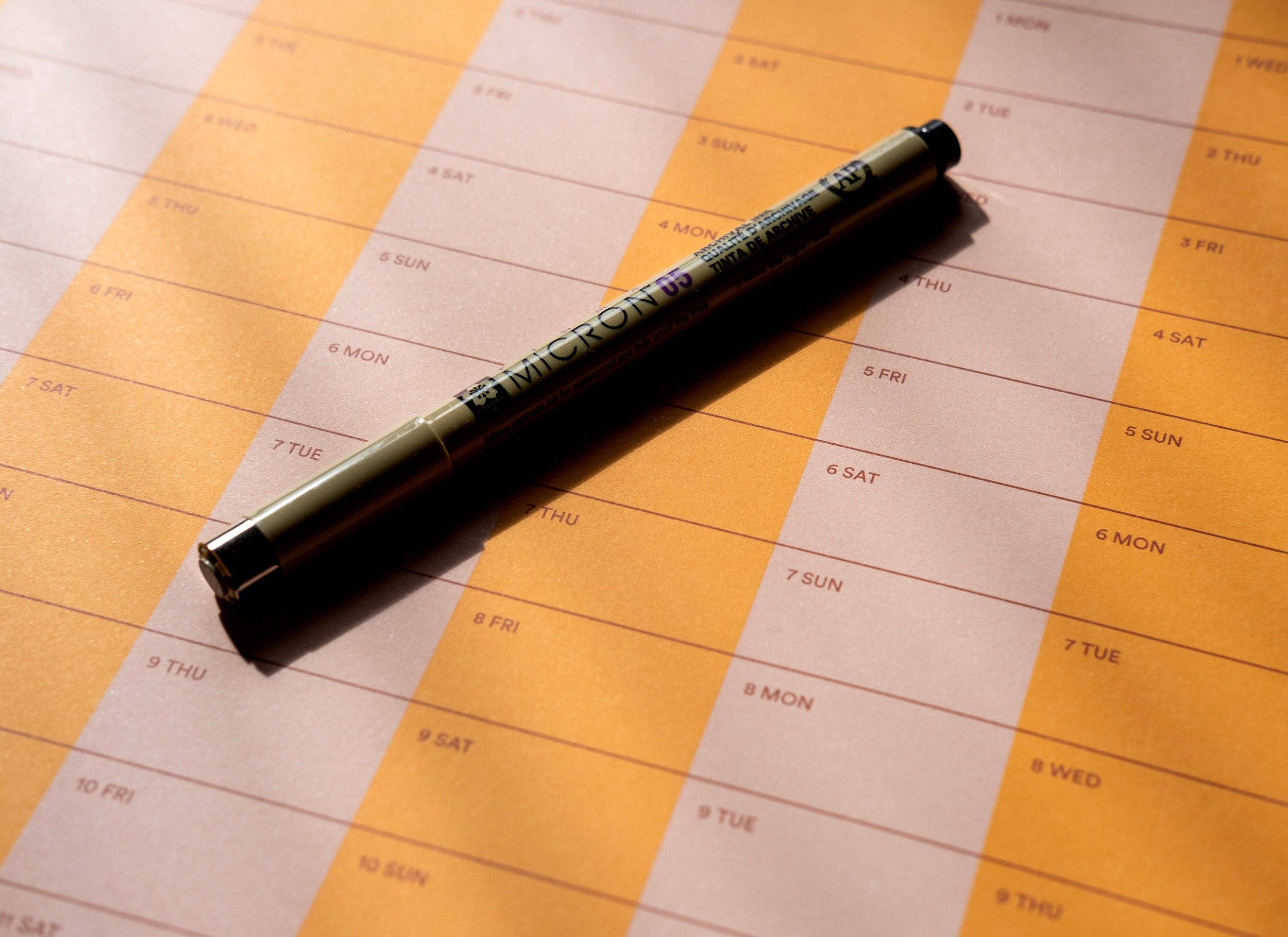 Yearcalendar - Vente Calendrier - Calendrier rayé 2026 70 x 100 cm6