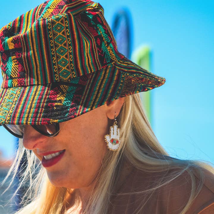 Pichincha - Wholesale Bucket Hat - Women's - Rasta Tribal Print Bucket Hat Fishing Hat2