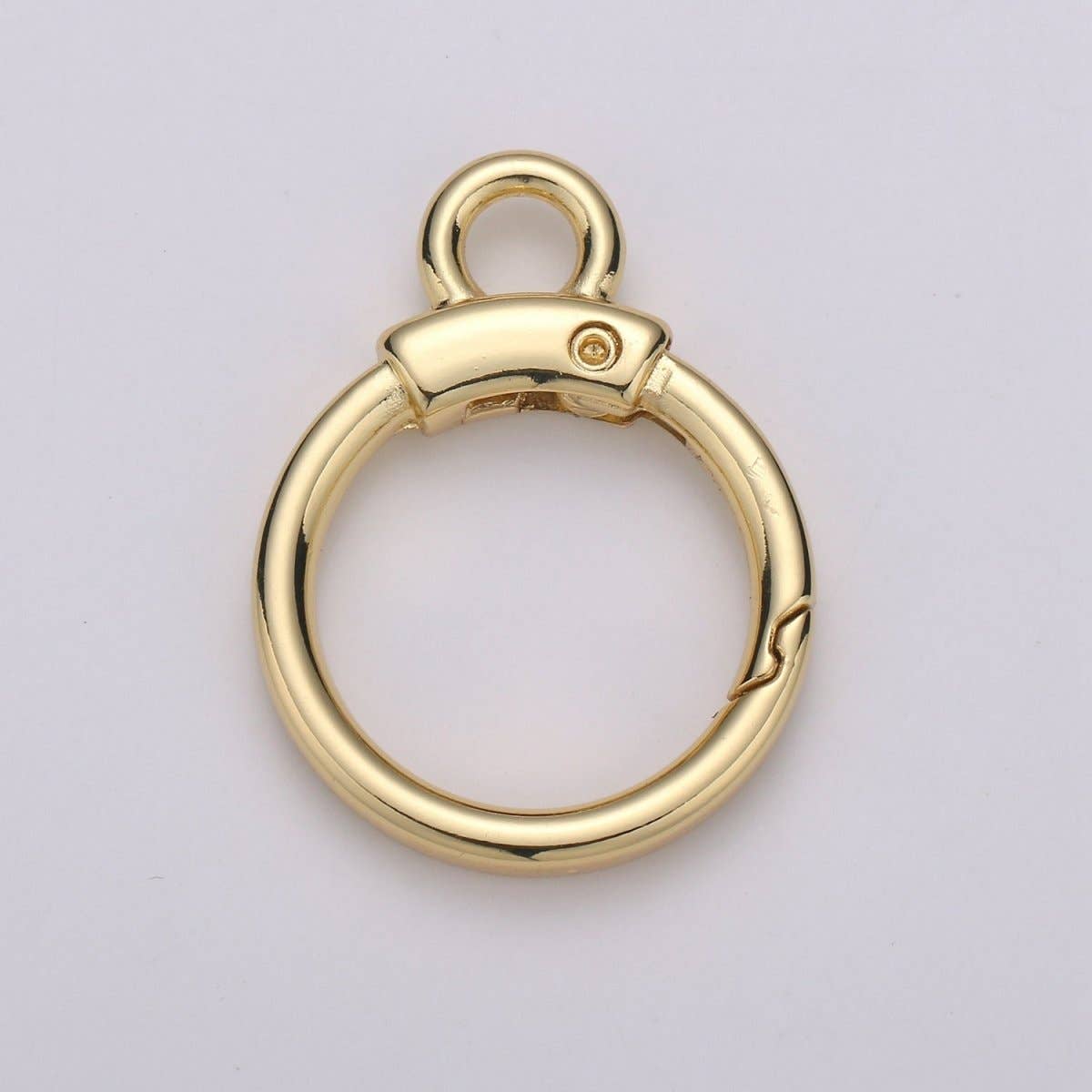 Aim Eternal – wholesale Clasp – Circle Push Gate Ring with Rings, Snap Clip Spring Ring, Charm Holder Clasp For Connector Wristlet Holder  L-020 L-0210