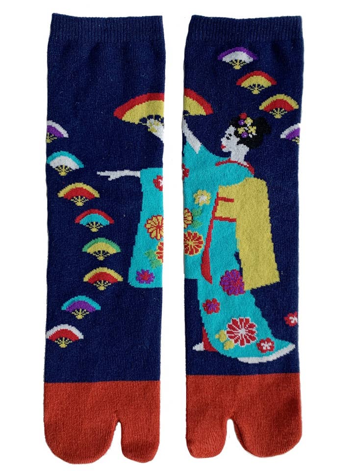 NINJA SOCKS - Vendita all'ingrosso Calzini - Unisex - Calze Tabi Kyoto Maiko Geisha Dance - Arte della cultura giapponese0
