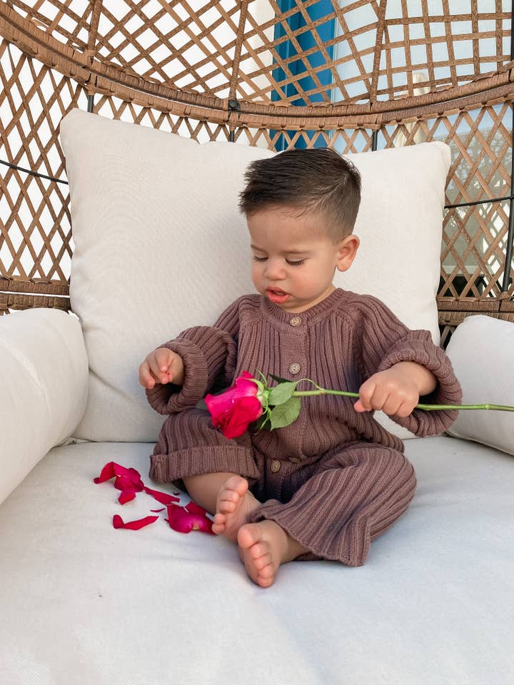 Ribbed Knitted Playsuit in Java for wholesale on Faire