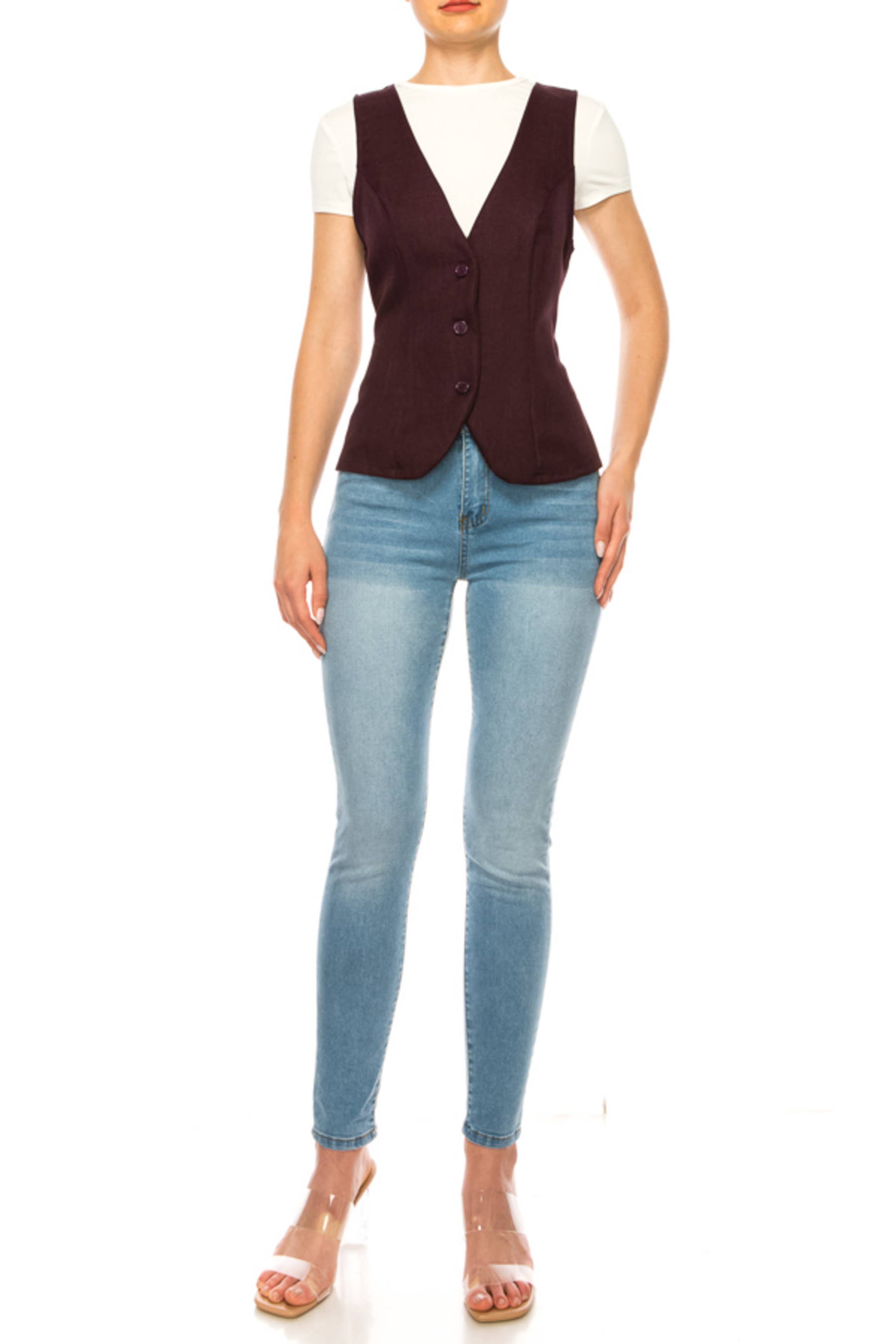 MOA COLLECTION - Wholesale Suit Vest - Women's - Women's Dressy Casual Racerback Vest Tuxedo Suit Waistcoat14