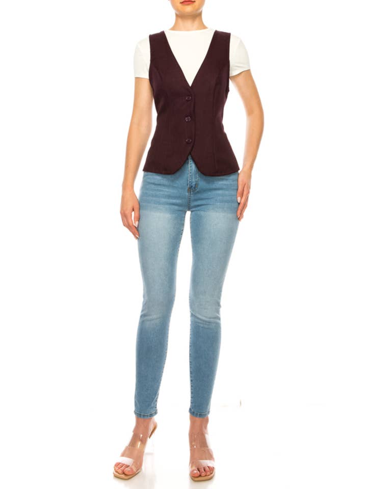 MOA COLLECTION – wholesale Suit vest – Women′s – Women's Dressy Casual Racerback Vest Tuxedo Suit Waistcoat14