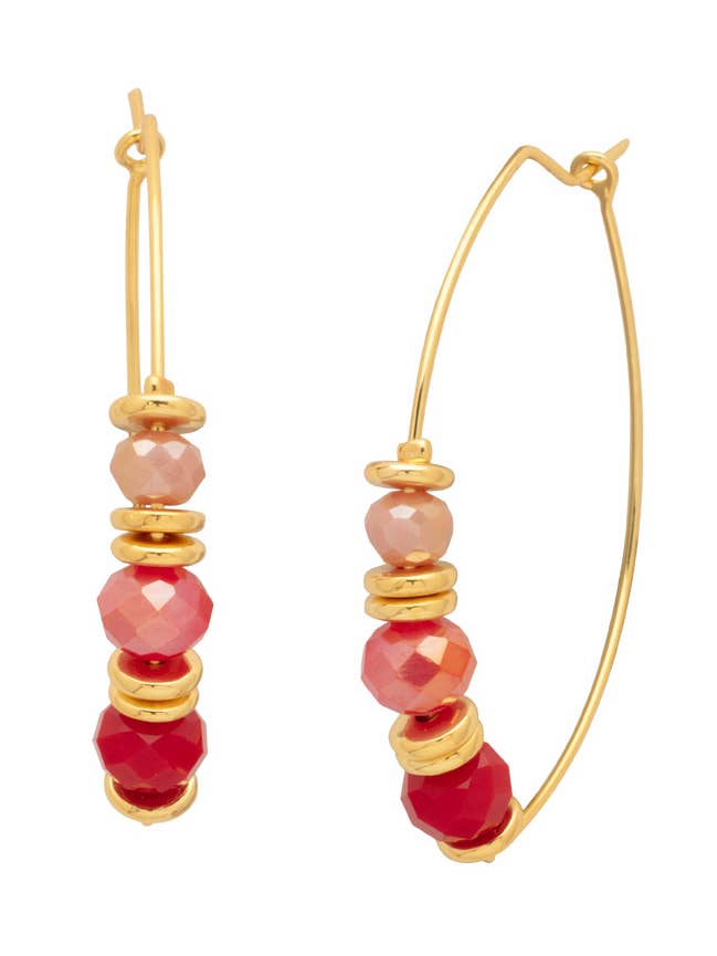 Asbury Beaded Hoop Earrings - EGE2BGMOR for wholesale by Sorrelli