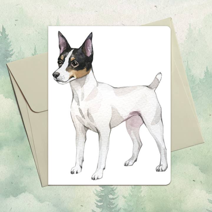 Tarjeta de felicitación hecha a mano con perro Rat Terrier para venta al por mayor de Soul Familiar
