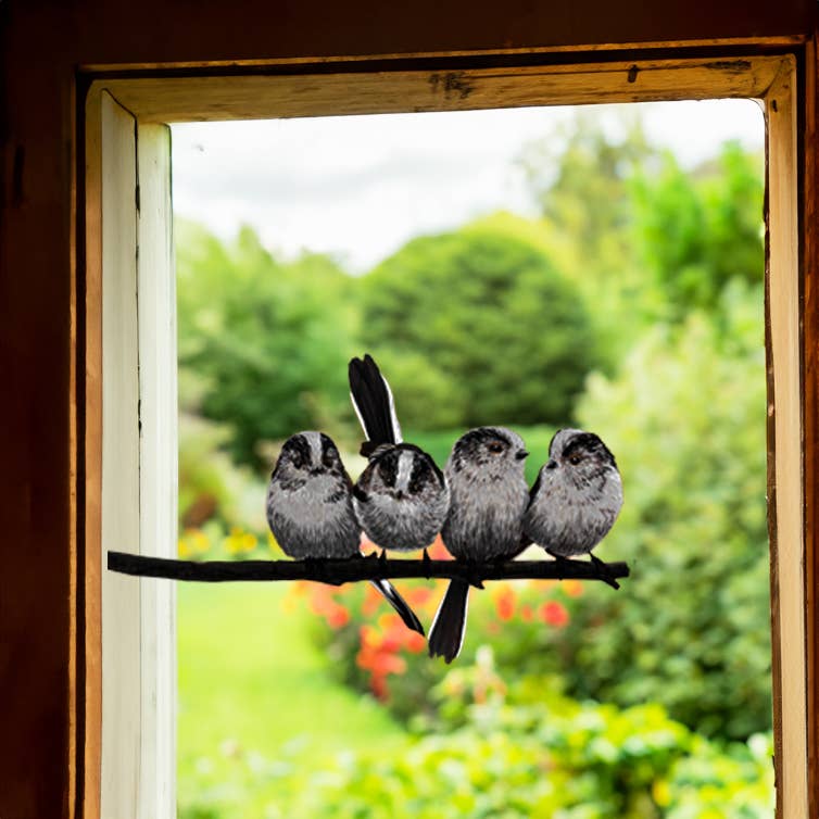 MYRTE – wholesale Wall decal/stickers – Long-tailed titmouse Double-sided Window Sticker2