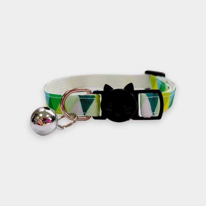 Coleira de gatinho quadriculada multicolorida verde por atacado de Zacal Cat Collars