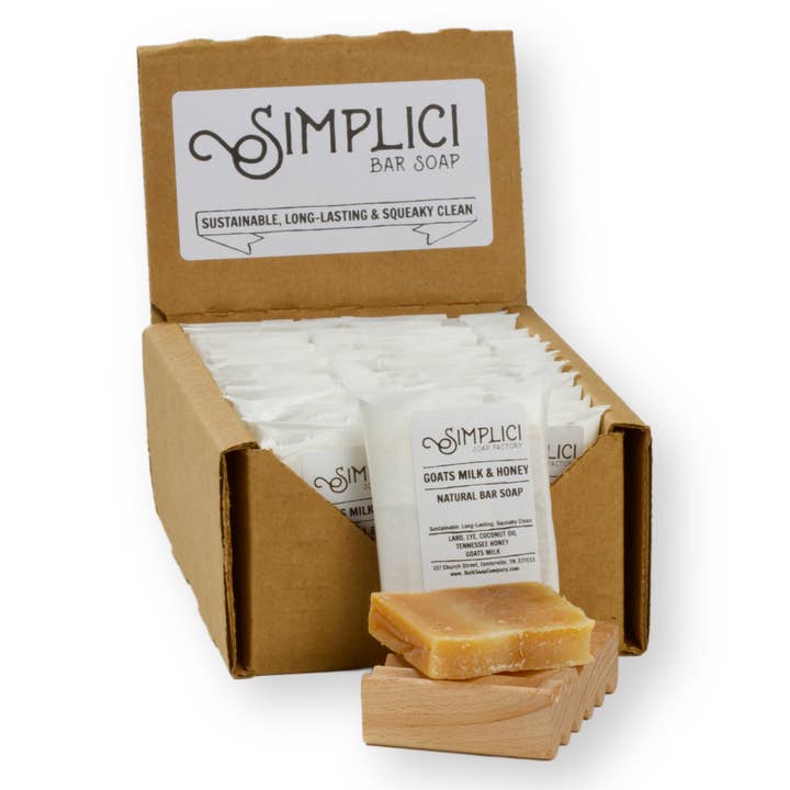 SIMPLICI Mini Goats Milk & Honey Natural Bar Soap for wholesale by Simplici Soap Factory