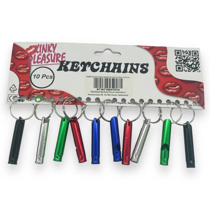Kinky Pleasure - Wholesale Keychain - Unisex - Kinky Pleasure - AX094 - Keychain - Mini Whistle - 5 Colors