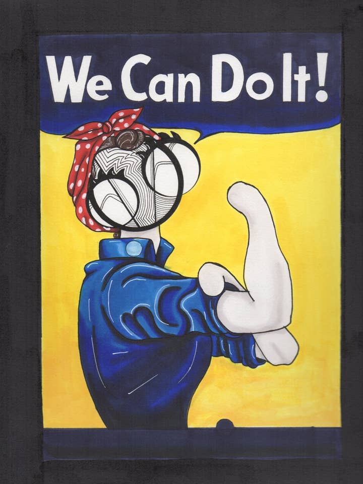 Rosie the Riveter Kunsttryk for engroshandel hos Harth Creations