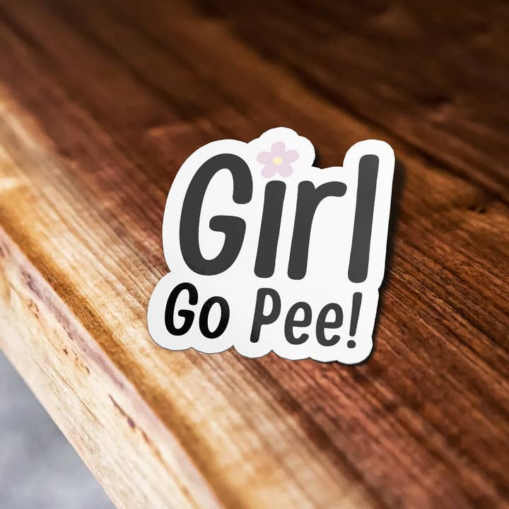 Sticker Bull - Vendita all'ingrosso Adesivo - Divertente adesivo promemoria Girl Go Pee, adesivo impermeabile in vinile1