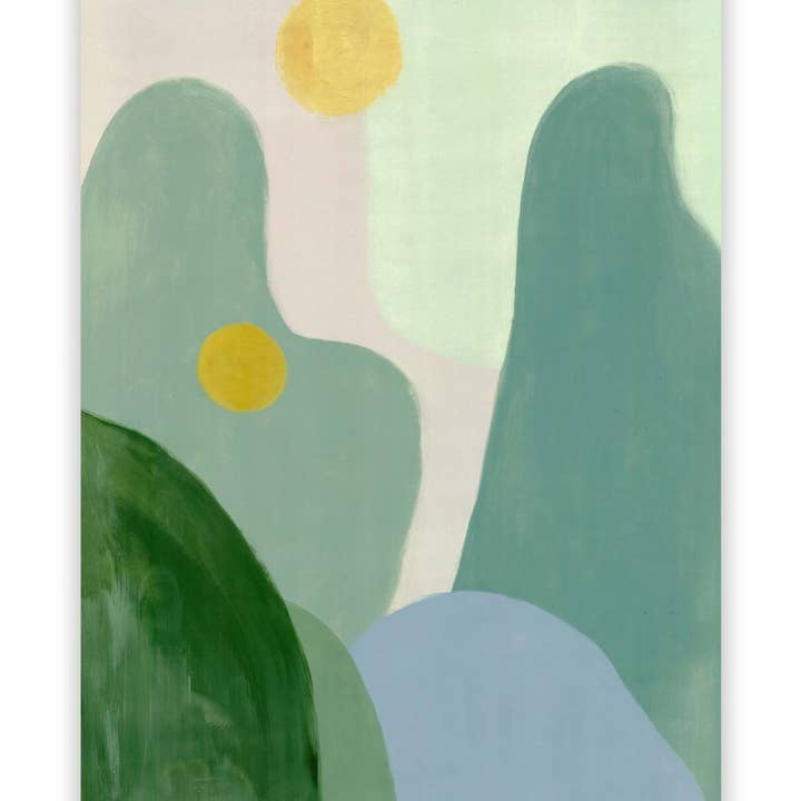 Montagne Turchesi - Arte Paesaggistica Astratta e Serena per la vendita all'ingrosso da parte di ArtbyHaise