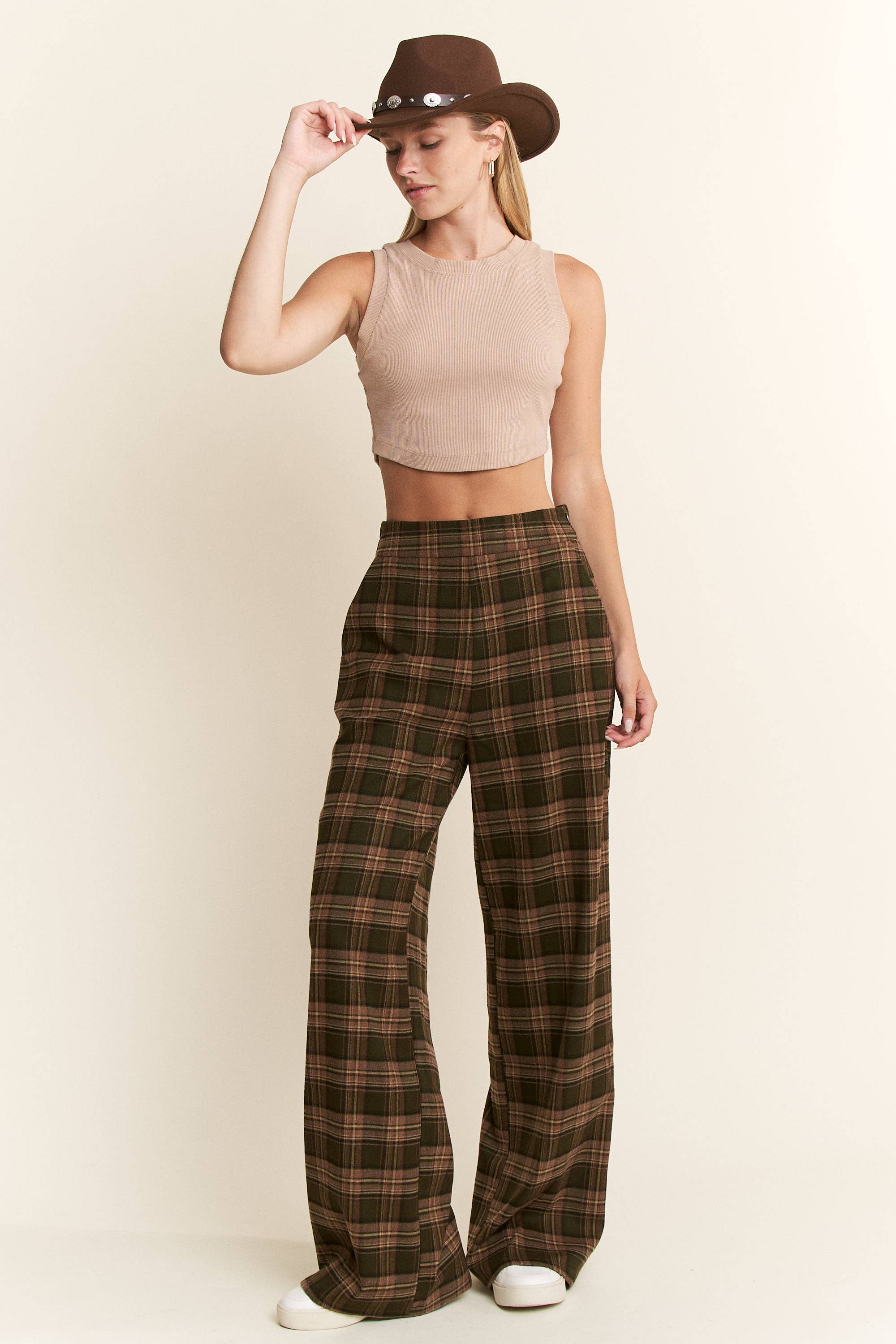 JADE BY JANE - Wholesale Pants - Women's - PLUS SIZE PLAID WIDE LEG SOFT DRESS PANTS9