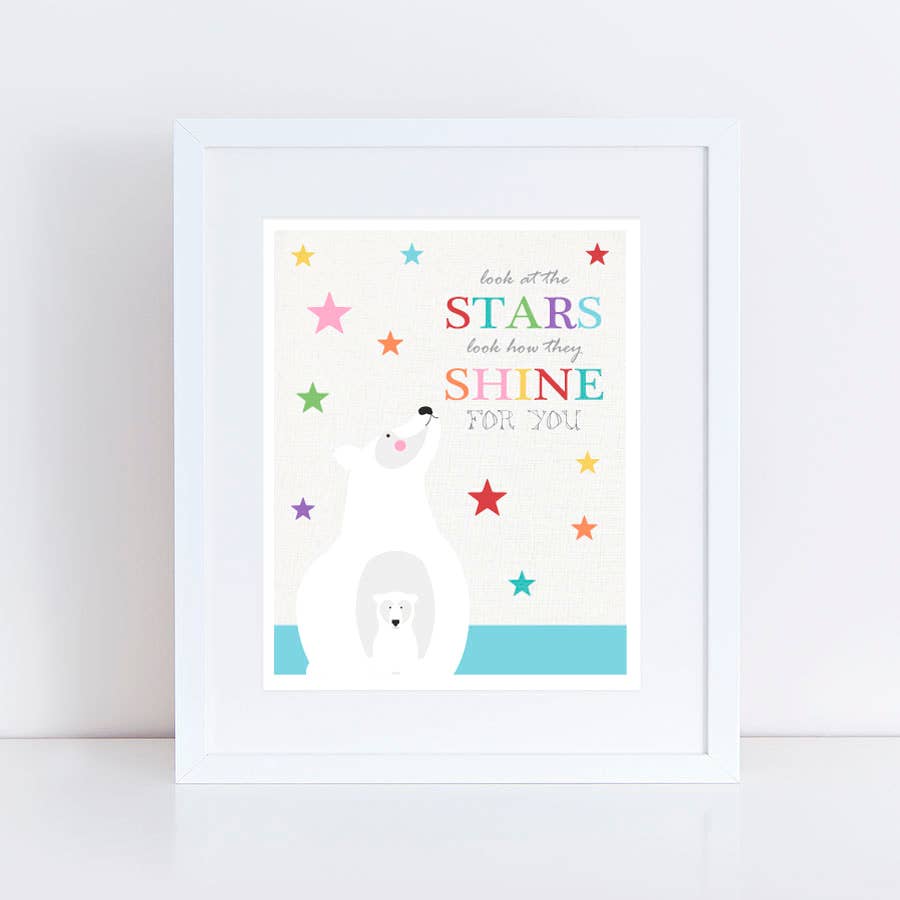 Creative Monsoon - Wholesale Art Print - Kids & Baby - Stars Shine Polar Bear Print