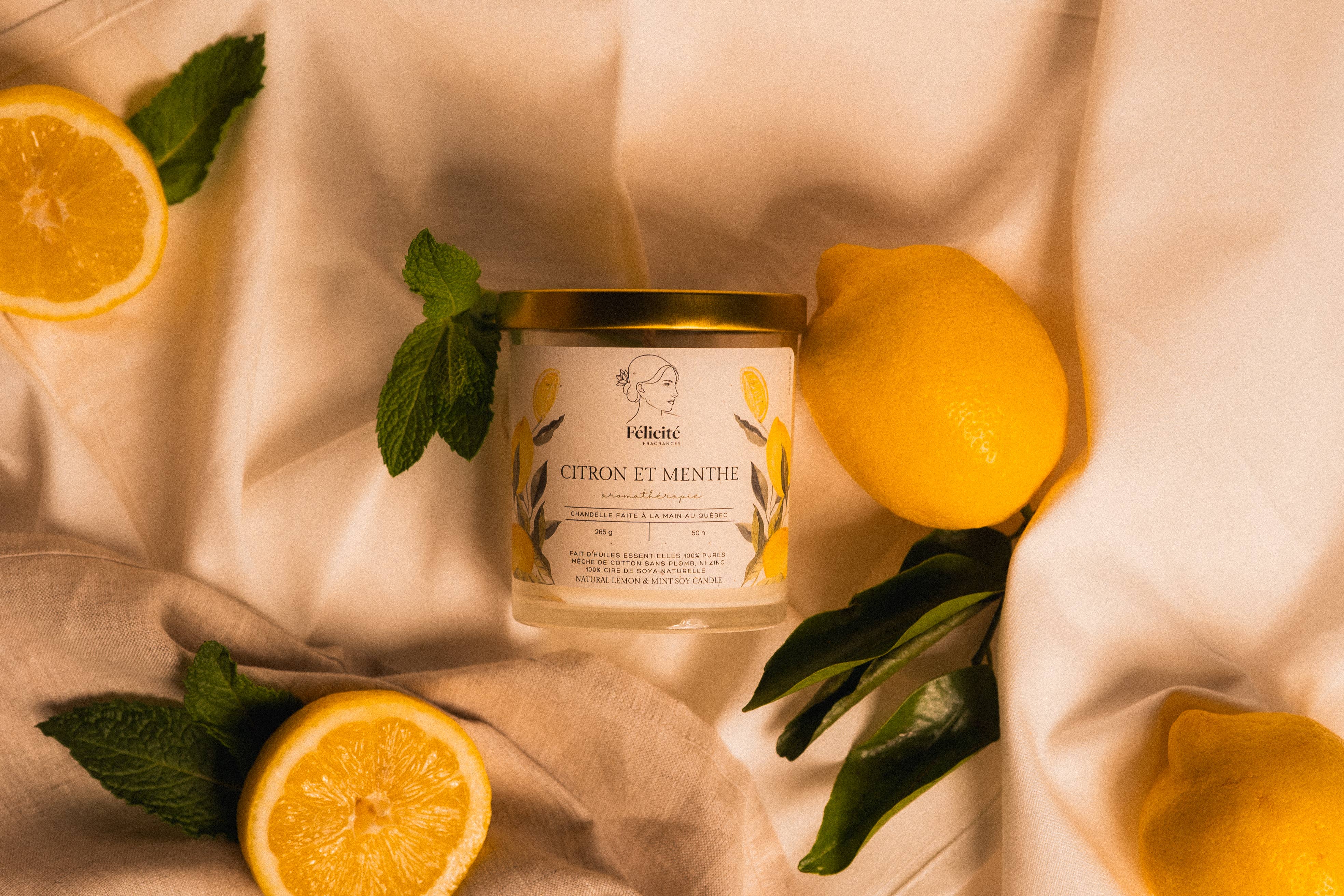 Félicité Fragrances – Vela em jarro/copo por atacado – Vela - Limão & Hortelã2