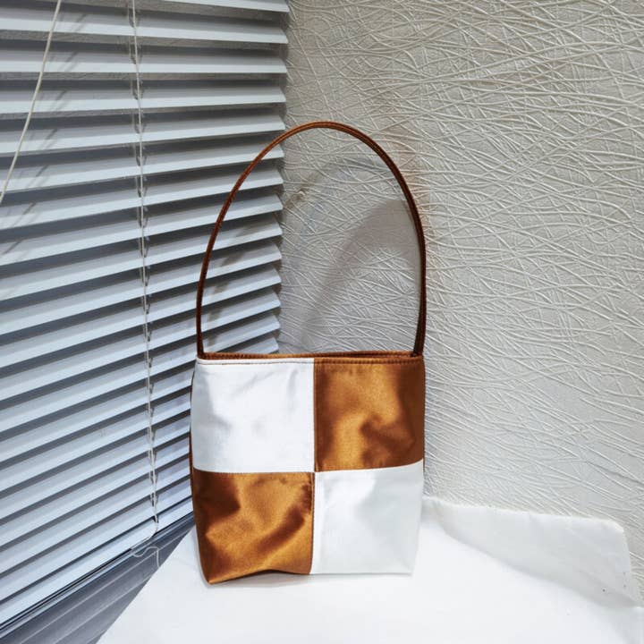 SueSilkHK – wholesale Shoulder bag – women's – Elegant Vintage Style Satin Colorblocking Women's Bag - With Featured Synthetic Fabric19