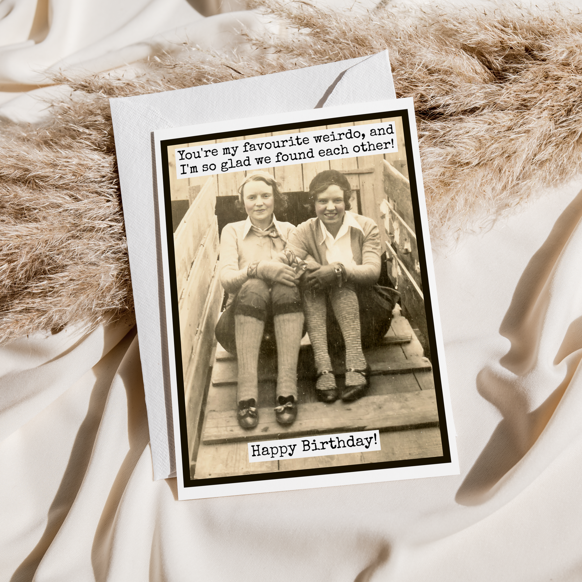 Raven's Rest Studio - Wholesale Birthday Card - Funny Birthday Card. You're My Favourite Weirdo. Vintage.1