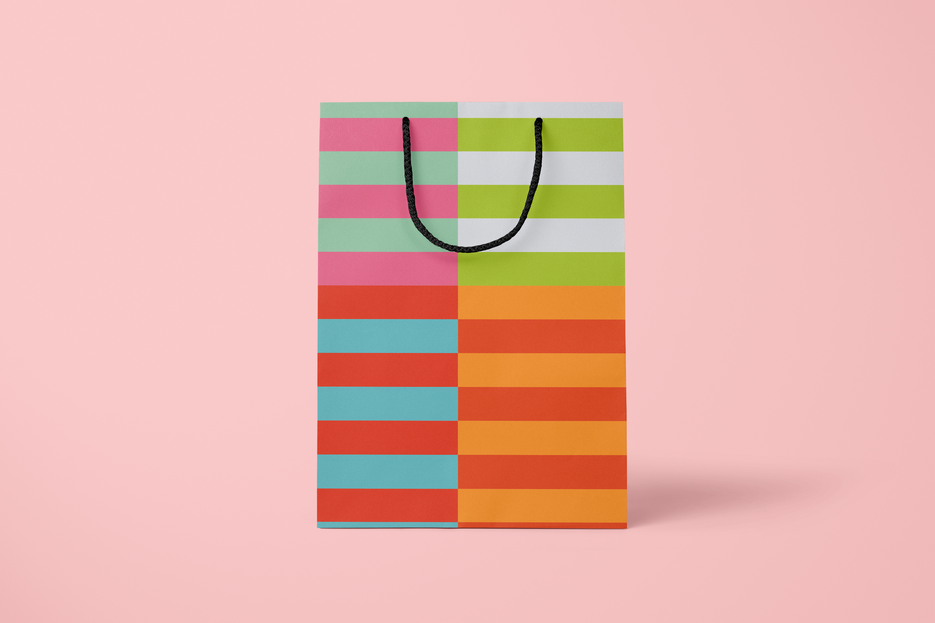Bon Femmes - Wholesale Gift Bag - Multi Colored Stripes Gift Bag2