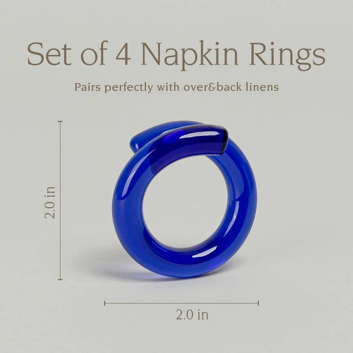 over&back - Wholesale Napkin Ring - Glass Napkin Rings – Hosting Essential – Set of 43