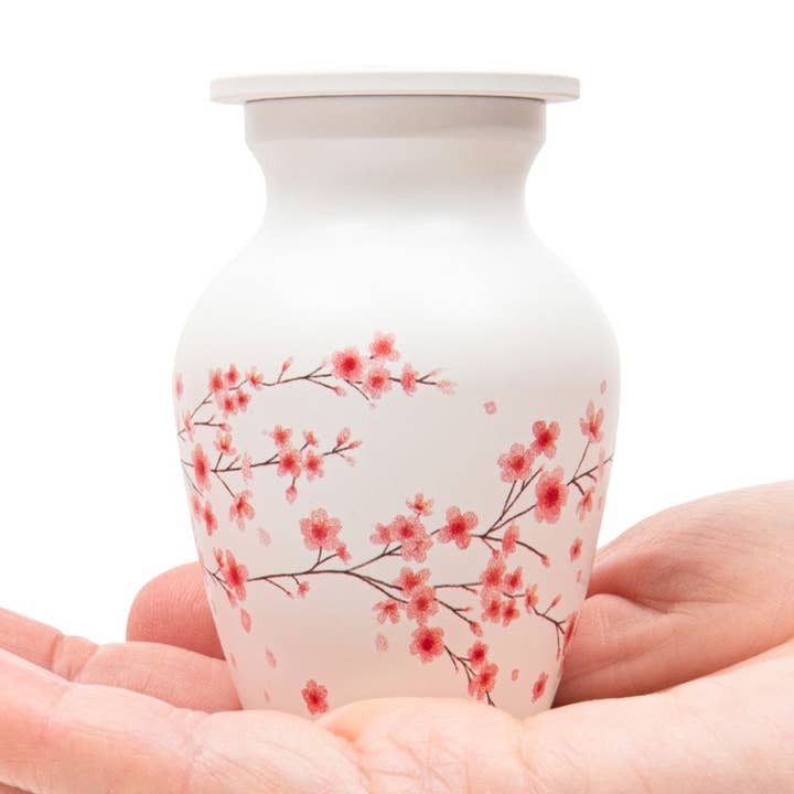 Handcrafted Small Urn for Human Ashes | Cherry Blossom for wholesale by Always With Us