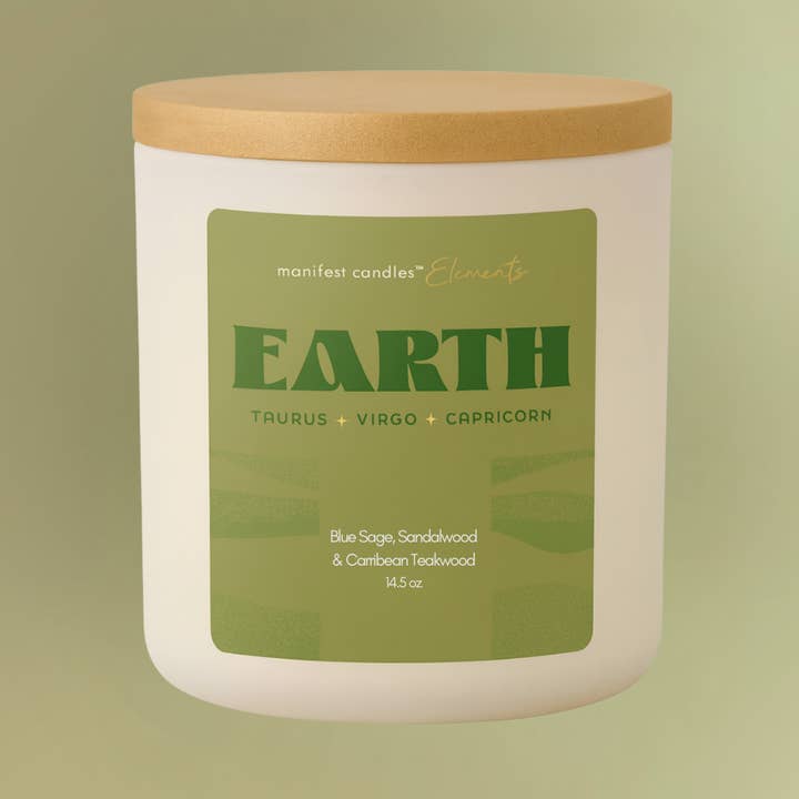 Élément TERRE - Grand 3 mèches pour la vente par Wax &. Wit Candles