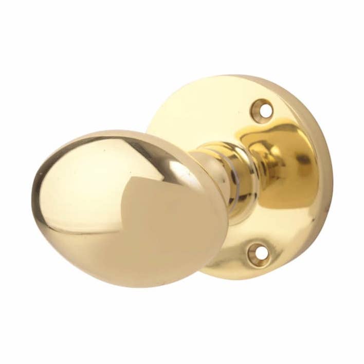 Victorian Oval Mortice Door Knob - Polished Brass for wholesale by Diybasket