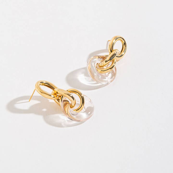 Elsie & Zoey – Brincos de argola por atacado – Promoção - Brincos Sienna Circle Link Drop1