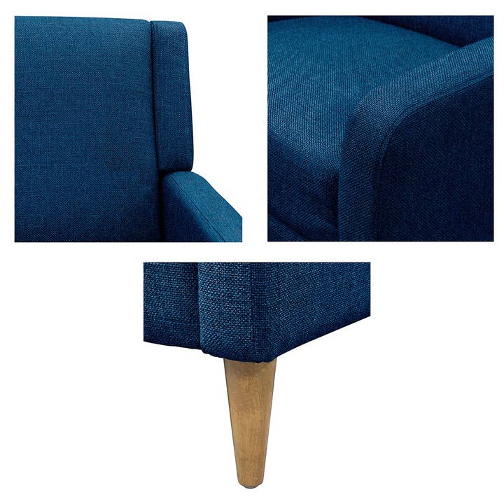 Olliix - Wholesale Chair - Minimalist Upholstered Denim Blue Accent Armchair