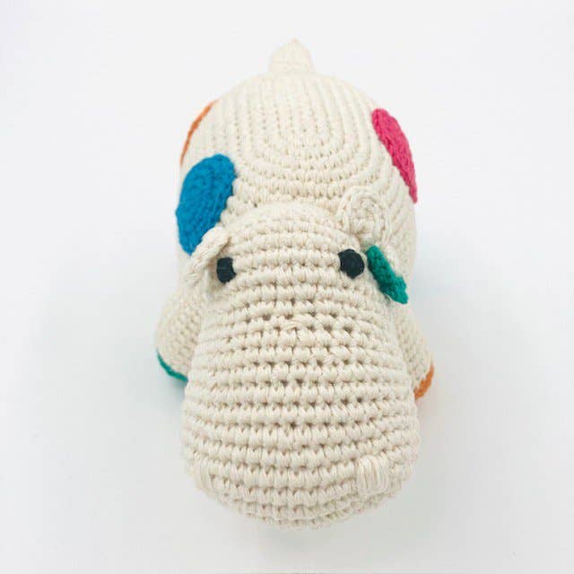 Luna-Leena - handmade in Nepal - Wholesale Stuffed/Plush Toy - Kids & Baby - decoration hippo Gloria dots - hand crochet organic cotton1