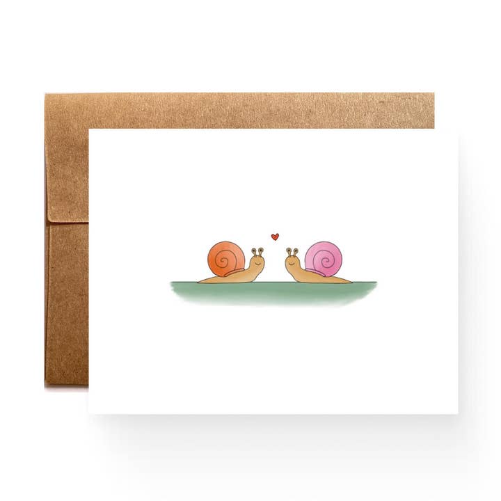 Snails In Love Card for wholesale by Catamount Card Company