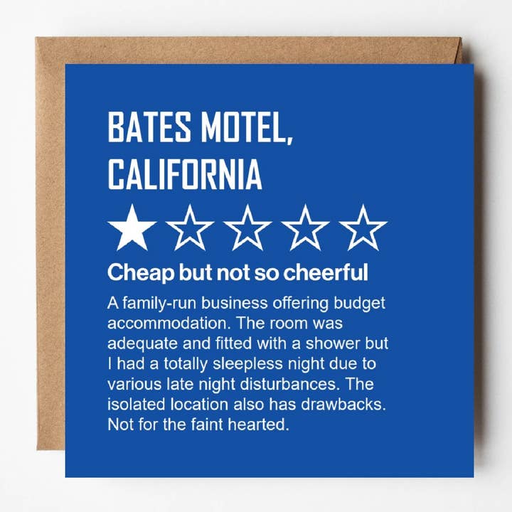Bates Motel | Halloween card | Any occasion | Funny | Quirky for wholesale by VERSED AID