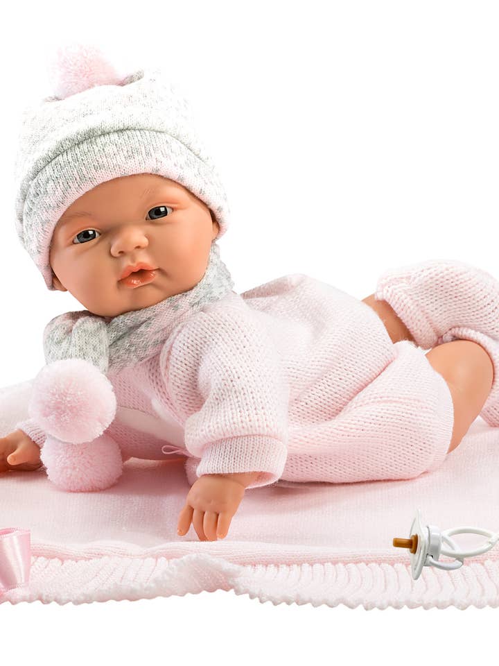 15" Soft Body Crying Baby Doll Tatiana with Blanket for wholesale by Llorens