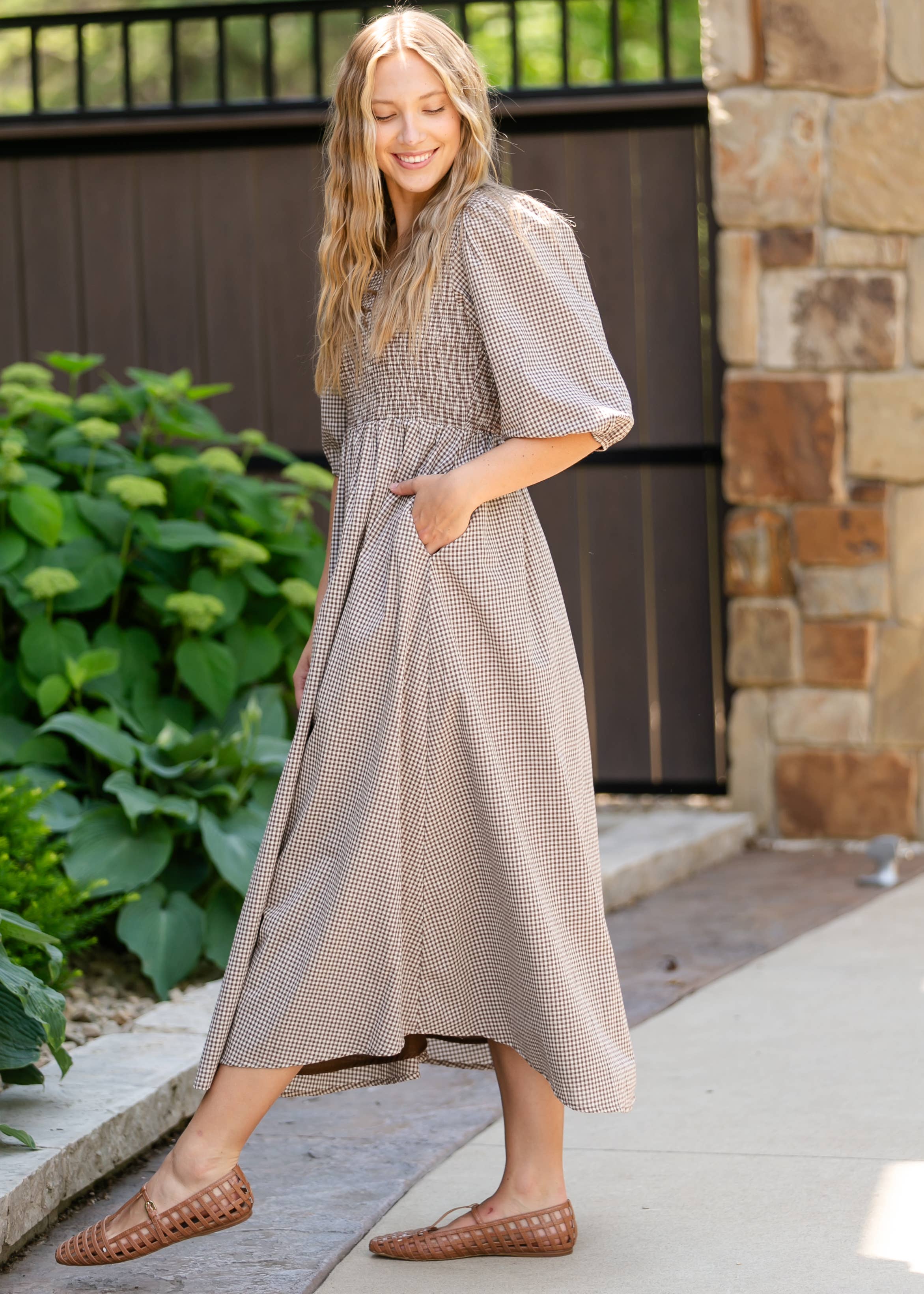 Inherit Clothing Company - Wholesale Dress - Women's - Womens Kayleen Gingham Maxi Dress Fall 2