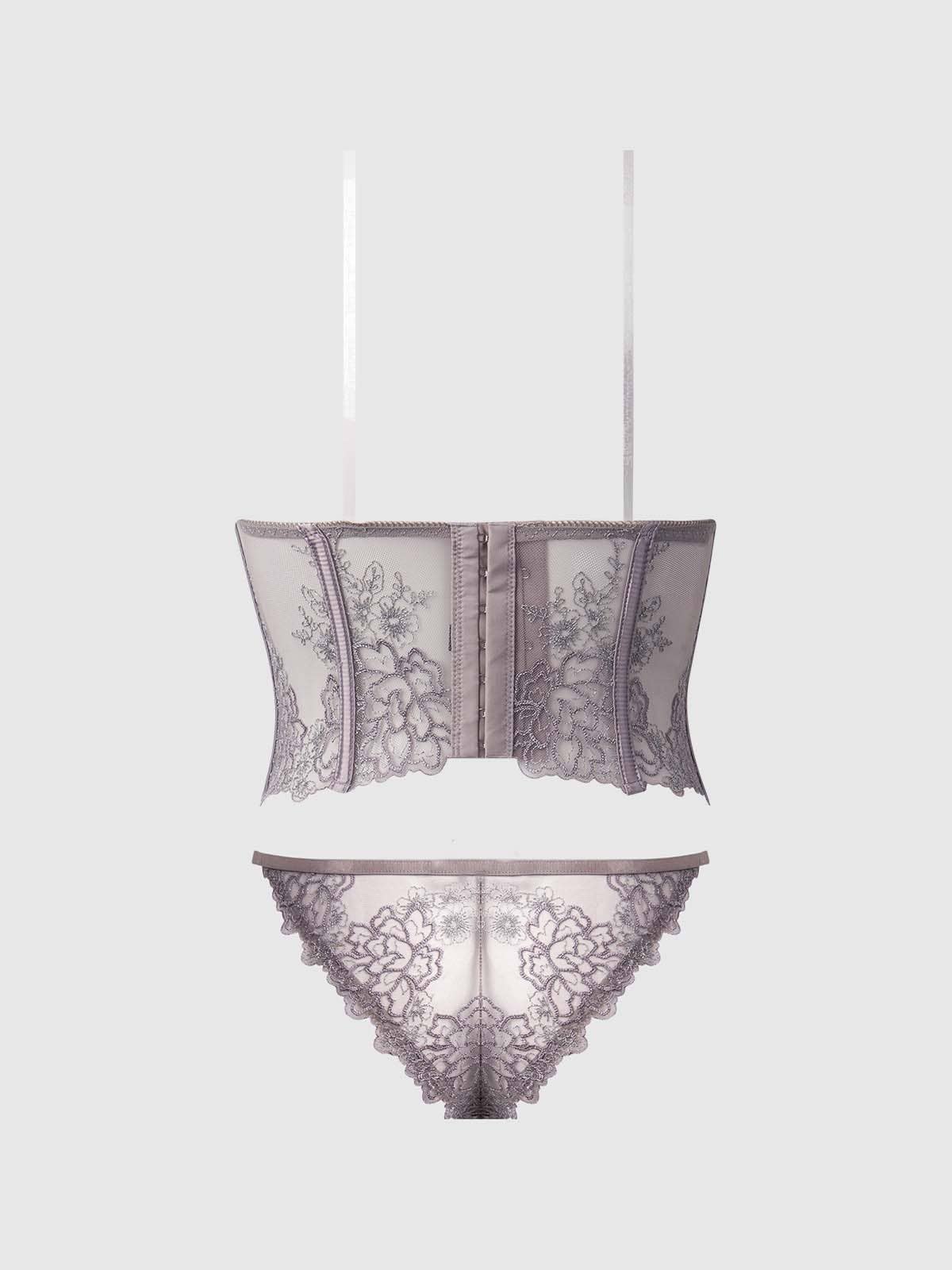 House of Desire - Wholesale Lingerie Set - Women's - EDEN EMBROIDERED BUSTIER & TANGA SET13