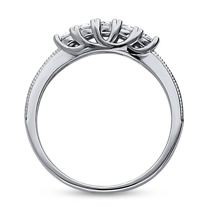 BERRICLE - Wholesale Multi-Stone Ring - BERRICLE Silver 5-Stone Cubic Zirconia Wedding Eternity Ring