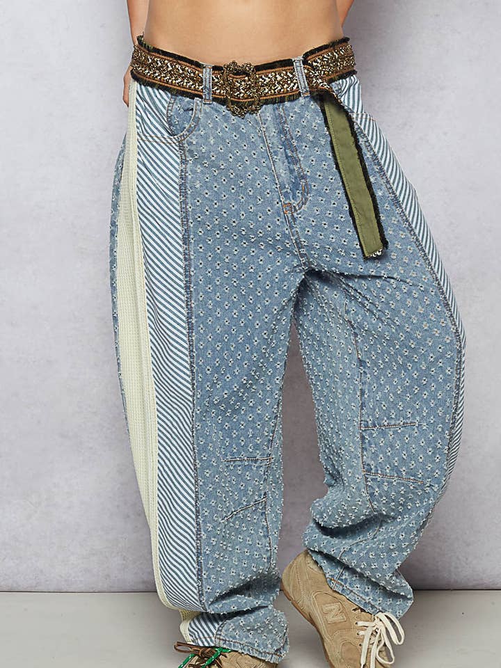 Textured twill with dart detail solid pants for wholesale by Pol Clothing