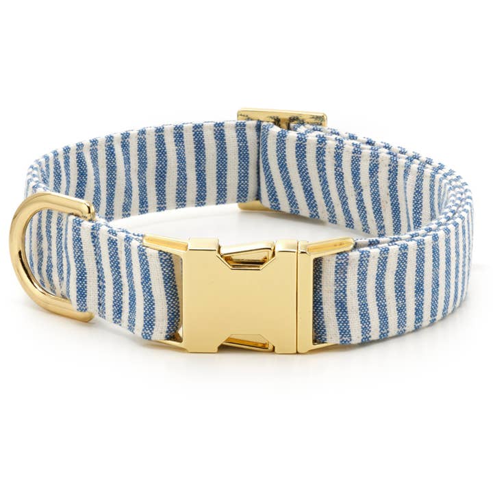 The Foggy Dog - Wholesale Pet Collar - Dog - Lake Blue Stripe Summer Dog Collar