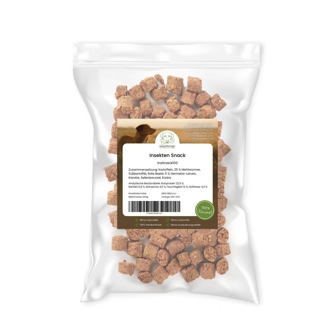 Kauartikel.com GmbH - Vente Friandises – chien - collation aux insectes1