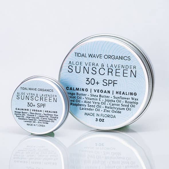 Vegan Aloe & Lavender Sunscreen for wholesale by Tidal Wave Organics