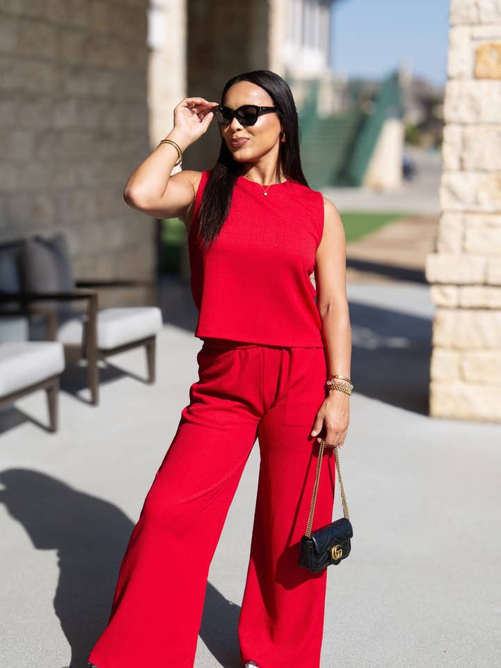 Pantalon de détente en tricot texturé, Re pour la vente par GRACE+EMMA by Southern Grace