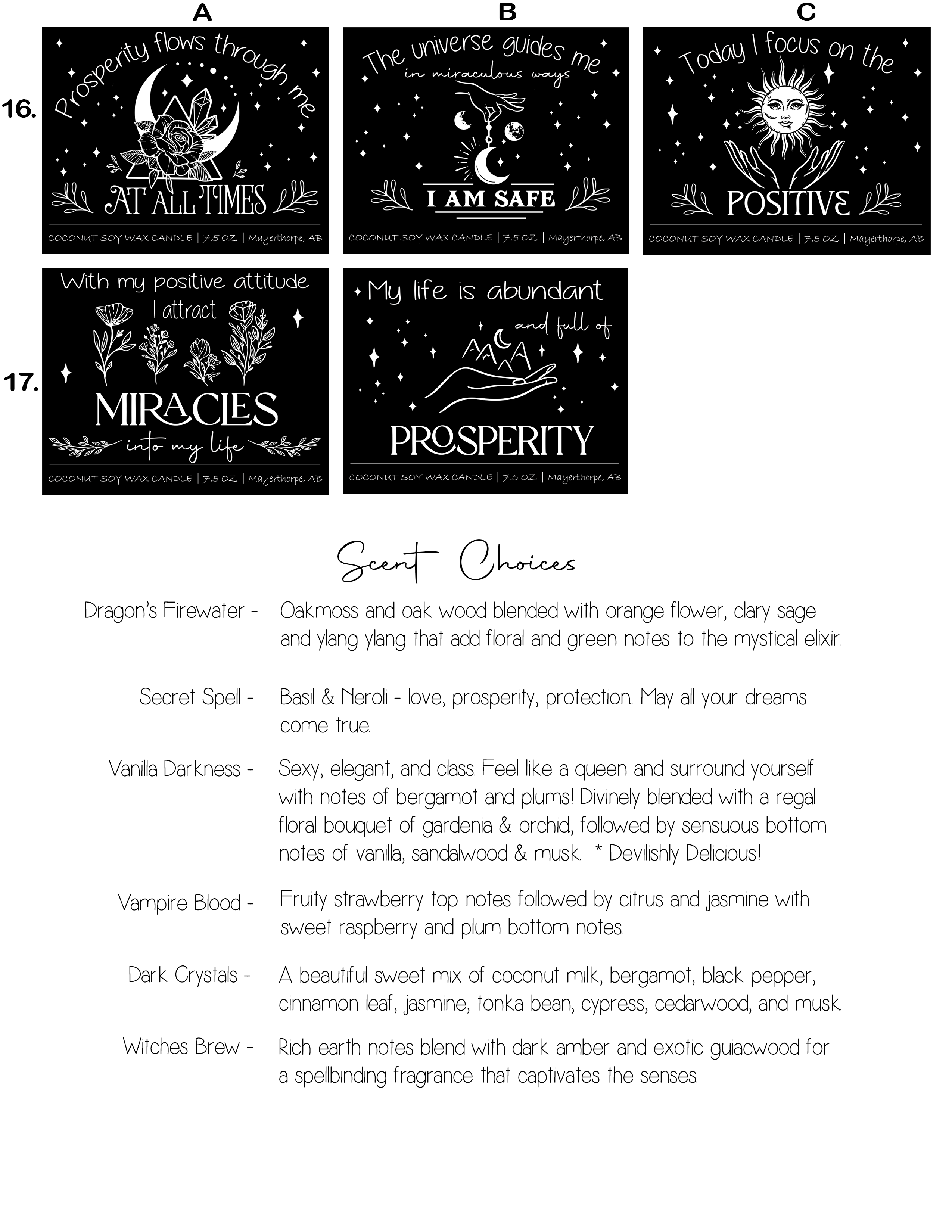 Dark Horse Handcrafted - Wholesale Jar/Filled Candle - Affirmation Candles, 100% Natural Coconut Soy, 7.5 oz7