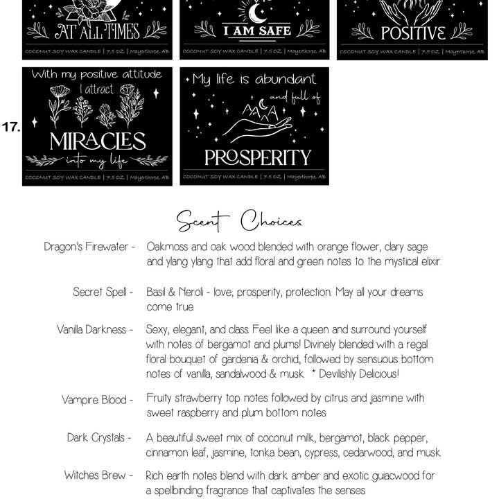 Dark Horse Handcrafted - Wholesale Jar/Filled Candle - Affirmation Candles, 100% Natural Coconut Soy, 7.5 oz7