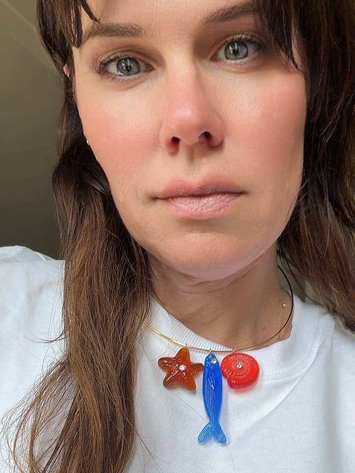 Parti à la pêche-Collection Été sans fin-Collier en acier 14K pour la vente par HoopLa