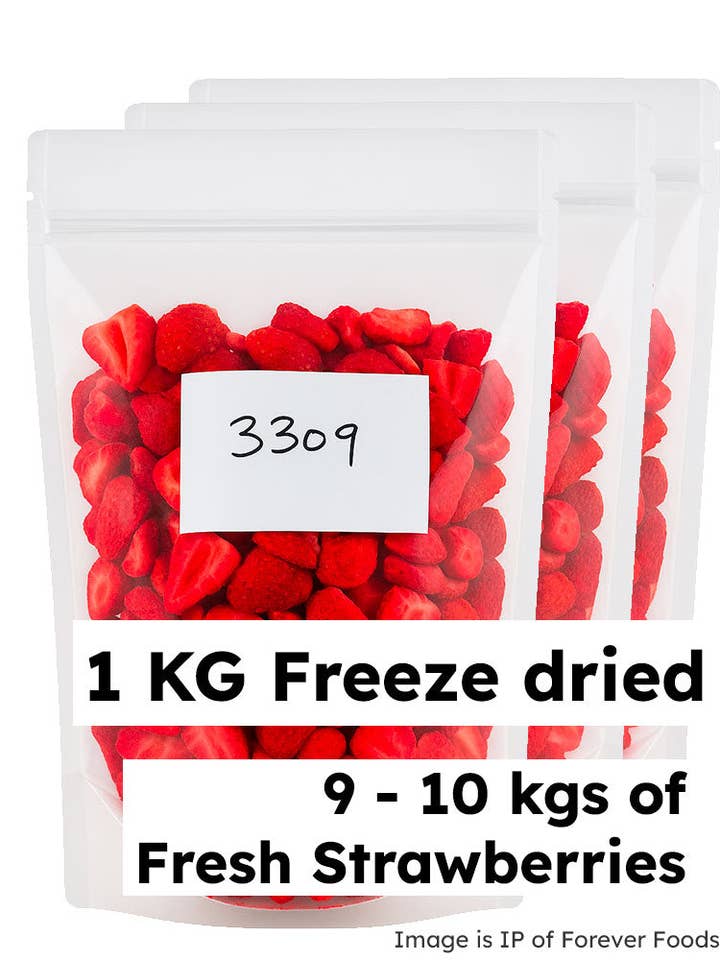 Frysetørrede jordbær for engroshandel hos Forever Foods
