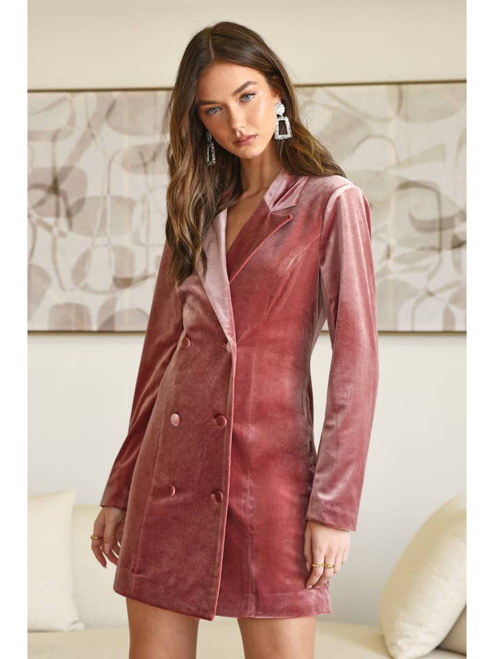 Dusty Rose Maya Blazer Dress for wholesale on Faire