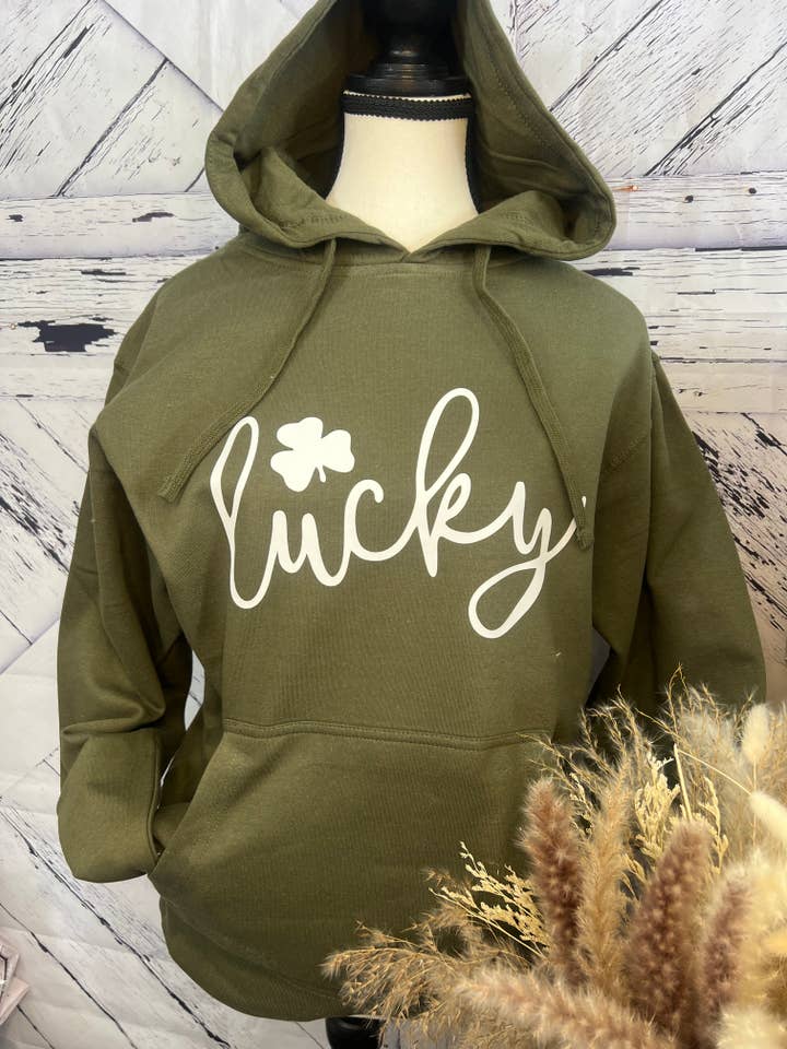 Lucky Hoodie for wholesale by Two Hearts Printing