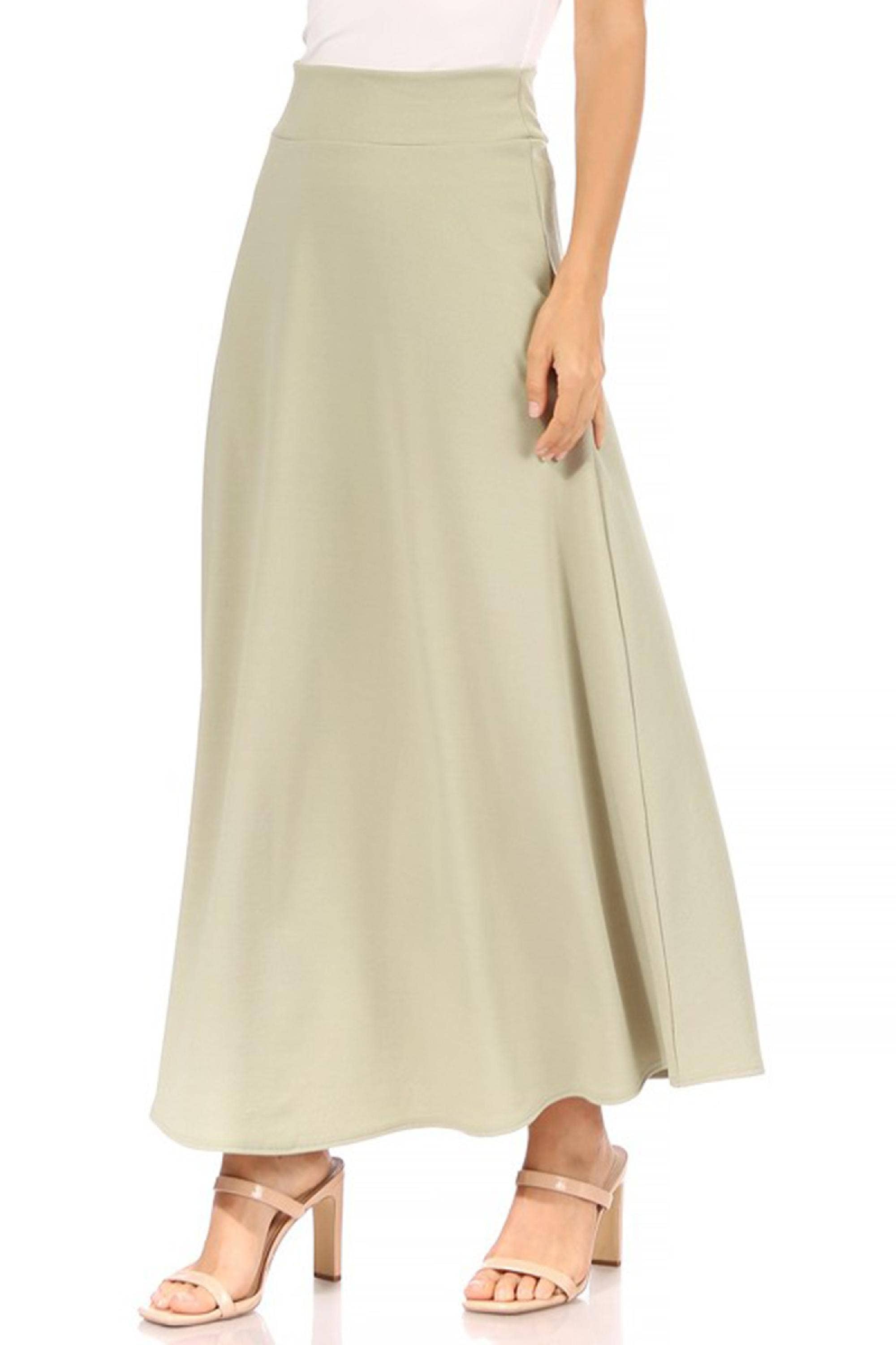 MOA COLLECTION - Wholesale Skirt - Women's - Women's Casual Solid Flare A-line Long Skirt33